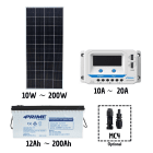 Kit pannello fotovoltaico 5/10/50/200W batteria 12V regolatore Epever serie VS