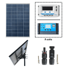 Kit pannello solare fotovoltaico da 50W a 100W con testapalo regolatore PWM 10A