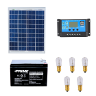 Kit Votivo pannello solare 20W 12V regolatore di carica PWM 10A con prese USB 5 lampade votive