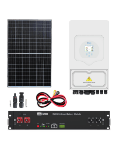 Impianto fotovoltaico con accumulo on grid pannelli 430W inverter DEYE 6KW con batteria litio modulabile da 2.4Kwh