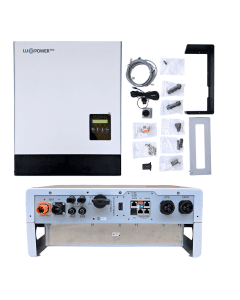 Impianto fotovoltaico con accumulo on grid pannelli 430W inverter LUX 3KW con batteria litio modulabile da 2.4Kwh