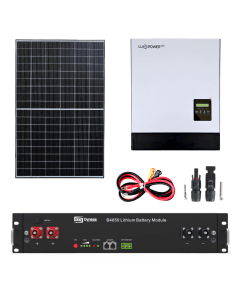 Impianto fotovoltaico con accumulo on grid pannelli 430W inverter LUX 3KW con batteria litio modulabile da 2.4Kwh