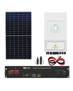 Impianto fotovoltaico con accumulo on grid pannelli 500W inverter DEYE 6KW con batteria litio modulabile da 2.4Kwh