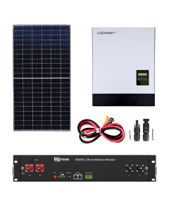 Impianto fotovoltaico con accumulo on grid pannelli 500W inverter LUX 3KW con batteria litio modulabile da 2.4Kwh