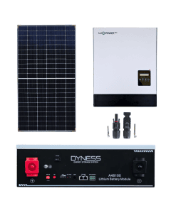 Impianto fotovoltaico con accumulo on grid pannelli 500W inverter LUX 5KW con batteria litio modulabile da 4.8Kwh