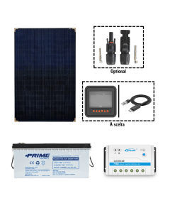Kit fotovoltaico 12V pannello solare 5/10/200W regolatore LS-B