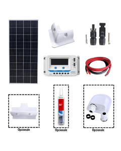 Kit fotovoltaico 200W per roulotte pannello solare staffe e accessori