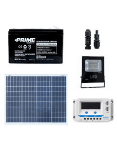 kit fotovoltaico illuminazione esterna con faro 12V 10W spiazzale parcheggio