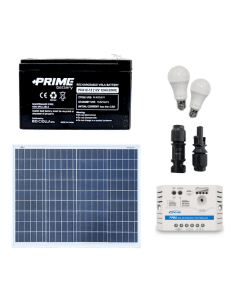 Kit fotovoltaico per illuminazione baita stalla casa di campagna lampada 9W 12V