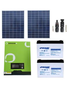 Kit impianto fotovoltaico off grid baita casa al mare inverter MPPT 1KW 12V