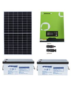 Kit impianto fotovoltaico off grid inverter MPPT 1KW 12V accumulo