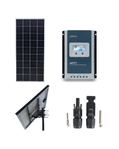 Kit pannello solare fotovoltaico da 50W a 100W con testapalo regolatore MPPT 10A