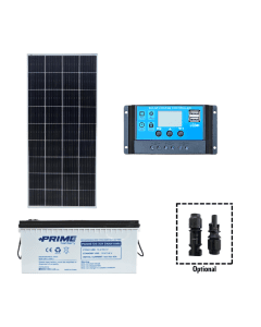 Kit starter Plus 5/10/50/200W batteria AGM regolatore PWM NV 10/20A