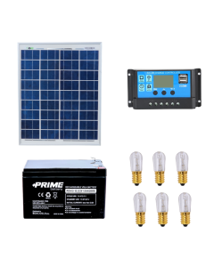 Kit Votivo pannello solare 20W 12V regolatore di carica PWM 10A con prese USB 6 lampade votive