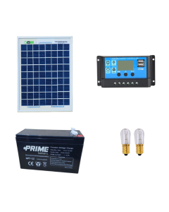 Kit Votivo pannello solare 5W 12V regolatore di carica PWM 10A con prese USB 2 lampade votive