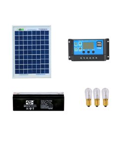 Kit Votivo pannello solare 5W 12V regolatore di carica PWM 10A con prese USB 3 lampade votive