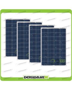Set 4 Pannelli Solari Fotovoltaici 100W 12V Policristallino Pmax 400W Baita Barca