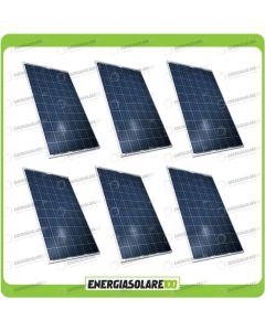 Set 6 Pannelli Solari Fotovoltaici 200W 12V Policristallino Pmax 1200W Baita Barca