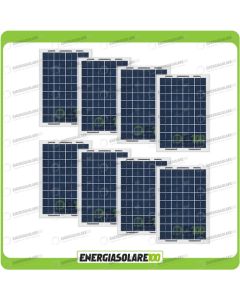 Set 8 Pannelli Solari Fotovoltaici 10W 12V multiuso Pmax 80W Baita Barca