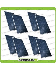 Set 8 Pannelli Solari Fotovoltaici 200W 12V Policristallino Pmax 1600W Baita Barca