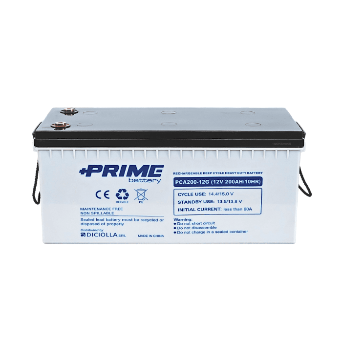 Batteria AGM Solare Ermetica "Prime" da 12V 200Ah Deep Cycle