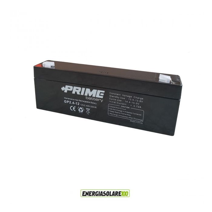 Batteria ermetica AGM Prime 2.4Ah 12V per gruppi di continuità UPS per sistemi di allarme