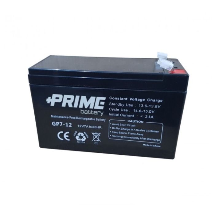 Batteria ermetica AGM Prime 7Ah 12V per gruppi di continuità UPS per sistemi di allarme