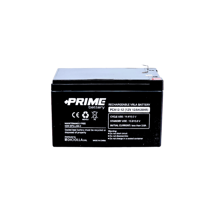 Batteria Solare Ermetica "Prime" da 12V 12Ah Impianti Solari Camper Nautica 