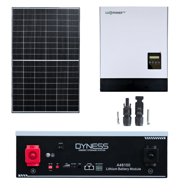 Impianto fotovoltaico con accumulo on grid pannelli 430W inverter LUX 5KW con batteria litio modulabile da 4.8Kwh