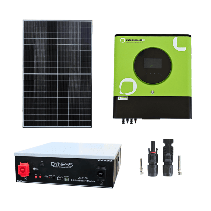 Impianto solare fotovoltaico off grid con pannelli 430W inverter MAX 8KW con accumulo a partire da 4.8Kwh