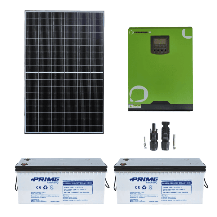 Kit impianto fotovoltaico off grid inverter 3KW 24V con accumulo AGM