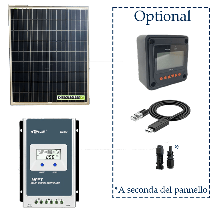 Kit Solare 100W 200W 430W 500W regolatore TRACER EPEVER sorveglianza