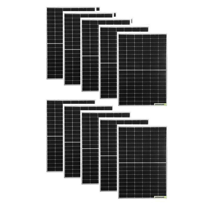 Set 10 pannelli solari fotovoltaici 405W 24V monocristallini tecnologia PERC alta efficienza Half-Cut