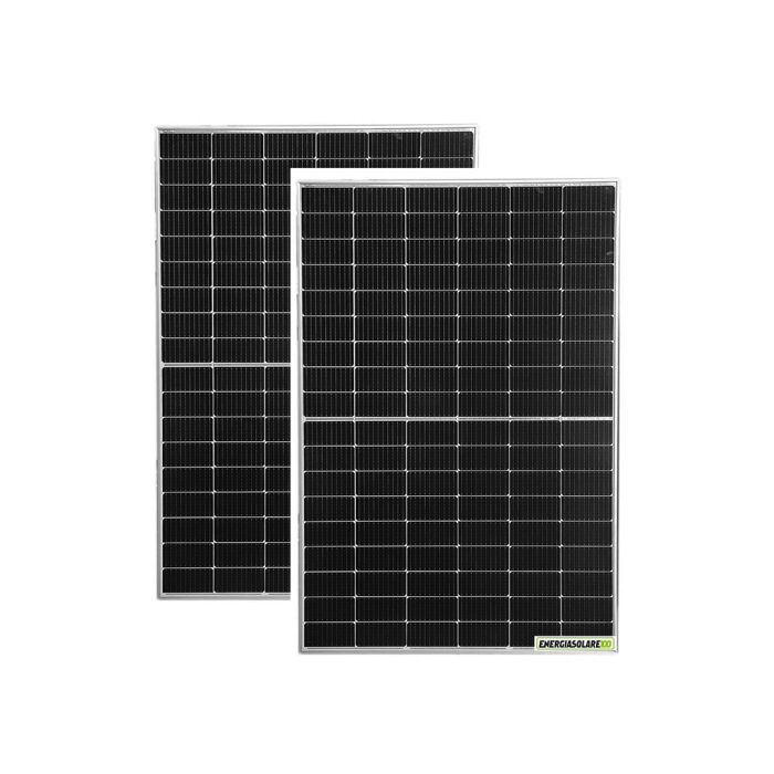 Set 2 pannelli solari fotovoltaici 405W 24V monocristallini tecnologia PERC alta efficienza Half-Cut