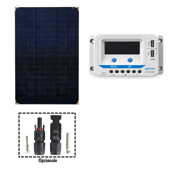 Kit fotovoltaico 24V pannello solare 410W 430W 500W regolatore VS Epever 